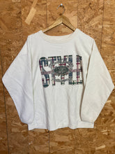 Vintage 90s white heavy cotton Style spell out crew neck sweater size large